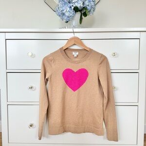 Tan Sweater with Pink Heart 💗